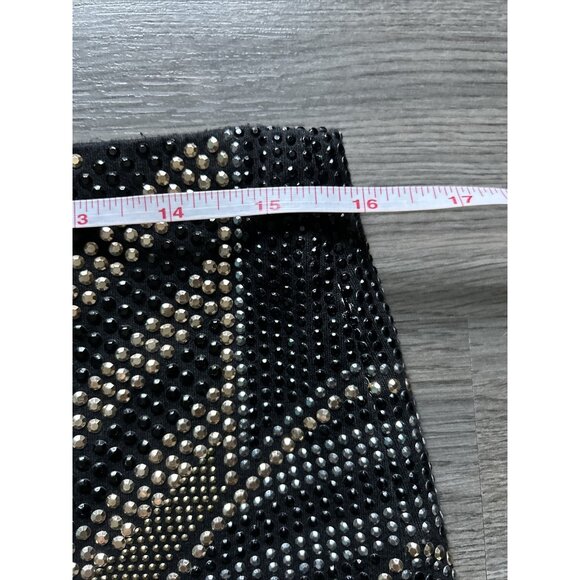 Fate Bejewelled Rhinestone Skirt Women’s Size Mini Sparkle Gold Black Party - Picture 9 of 11